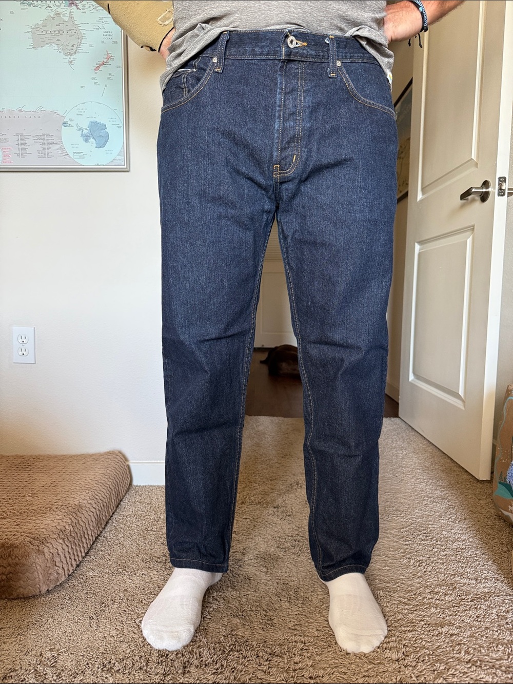 Naked & Famous Denim Straight Jeans - Japanese raw denim. Never Worn. Perfect.